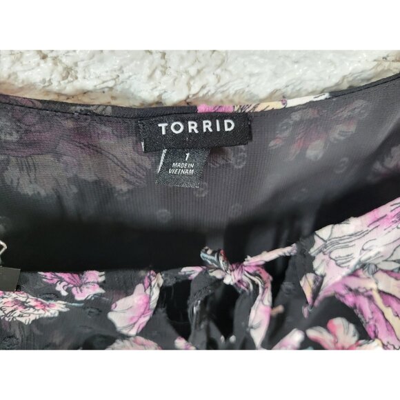 Torrid Womens Top 1 1X Plus Camisole Flutter Cold Shoulder Sleeve FLO403E - Picture 6 of 8